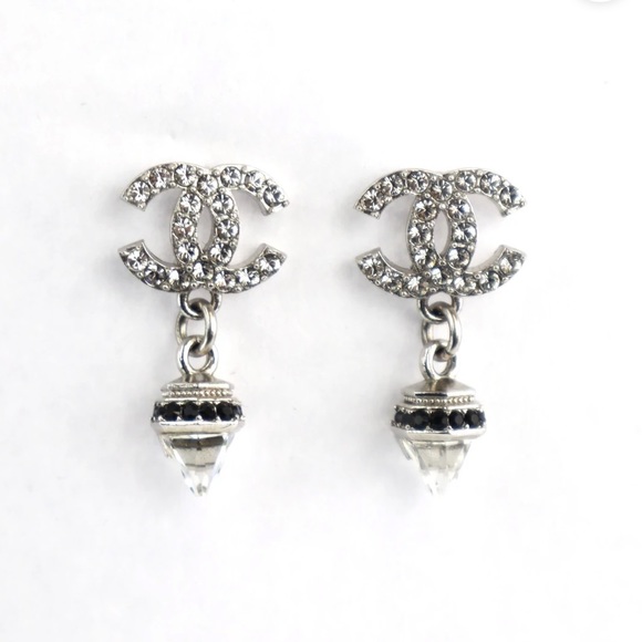 CHANEL Jewelry - ISO!! CHANEL CC DANGLE CRYSTAL SPIKE EARRINGS